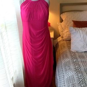 Long Mesh Dress With illusion halter neckline